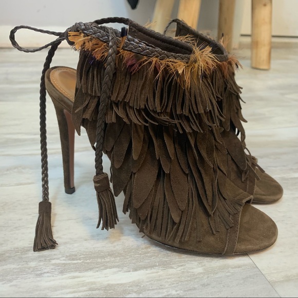 Aquazzura Pocahontas Fringe Suede Tassel Sandal - Picture 2 of 8